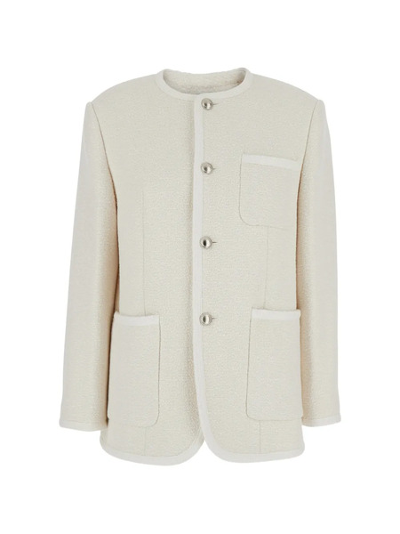  Dunst Collarless Tweed Jacket - Neutrals 