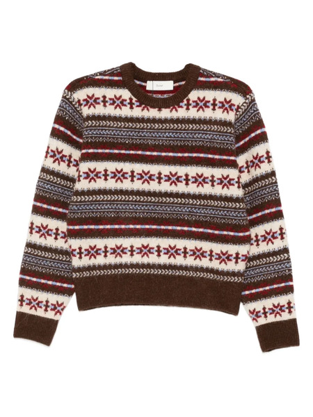  Dunst Fairisle-pattern Crew-neck Sweater - Brown 