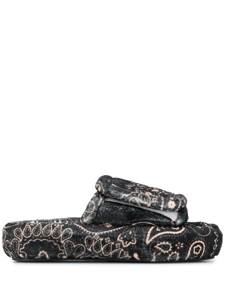  Duoltd Bandana-print Platform Slides - Black 