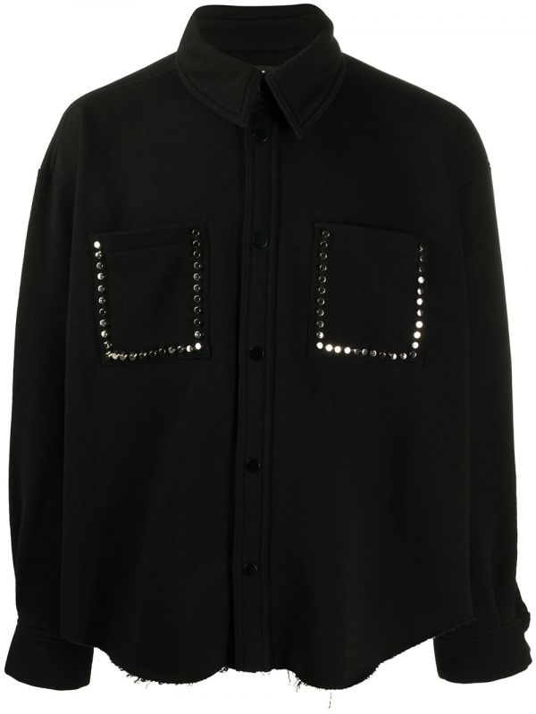  Duoltd Embellished Oversized Shirt - Black 