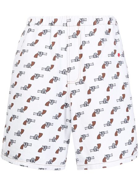  Duoltd Graphic-print Denim Shorts - White 
