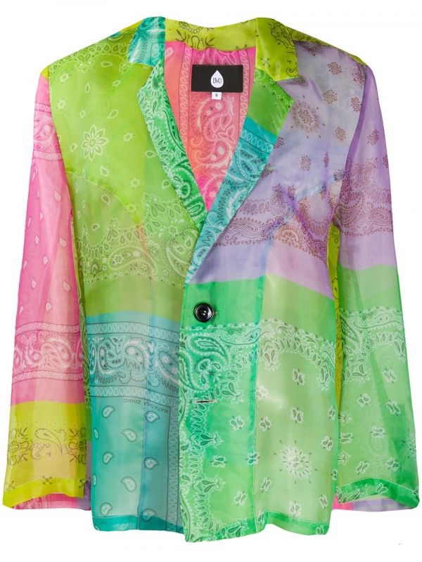  Duoltd Paisley Colour-block Blazer - Pink 