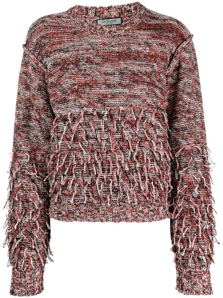  Durazzi Milano Fringe-detail Crew-neck Sweatshirt - Red 