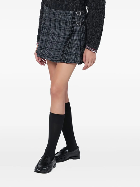  Durazzi Milano Pleated Check Mini Skirt - Black 