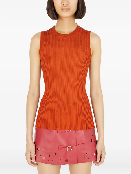  Durazzi Milano Ribbed Sleeveless Top - Red 