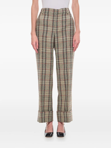  Durazzi Milano Tartan-check Cuffed Trousers - Neutrals 