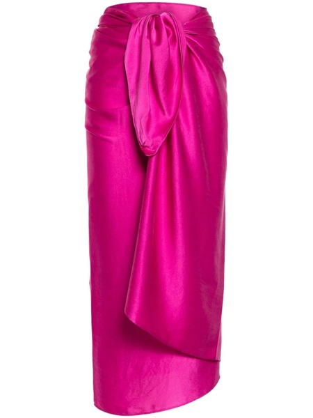 Dusan Self-tie Silk Wrap Skirt - Pink 