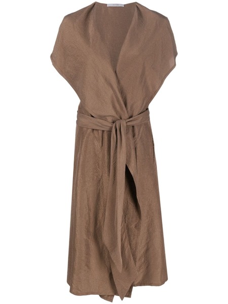  Dusan Short-sleeve Silk Gilet - Brown 