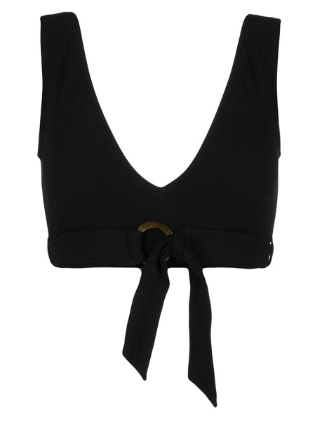  Duskii Ribbed V-neck Bikini Top - Black 