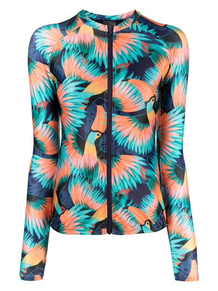  Duskii Tropical-print Rash Guard - Multicolour 