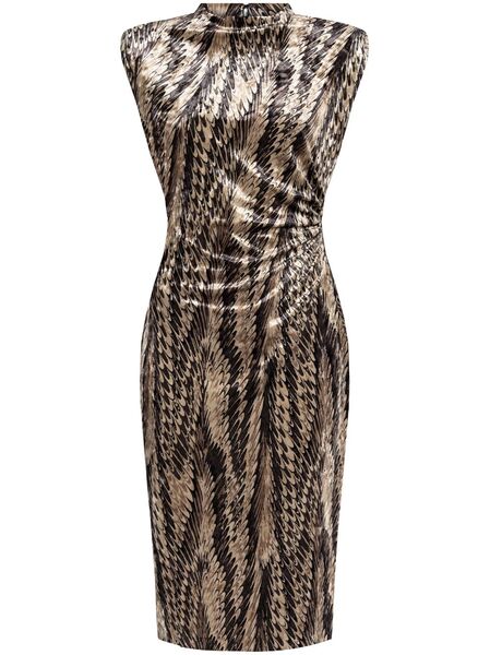  Dvf Diane Von Furstenberg Abstract-pattern Midi Dress - Black 