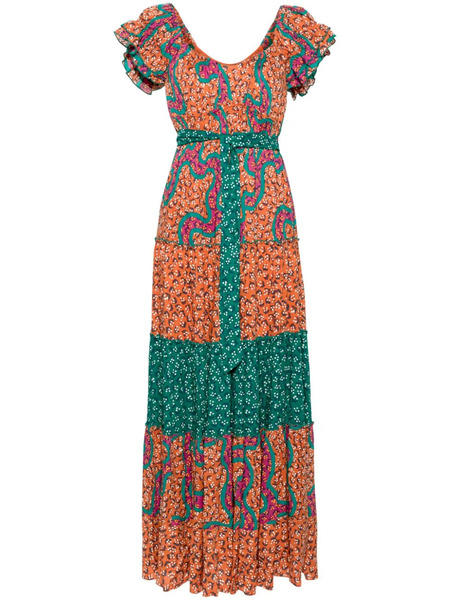  Dvf Diane Von Furstenberg Alejandro Graphic-print Maxi Dress - Orange 