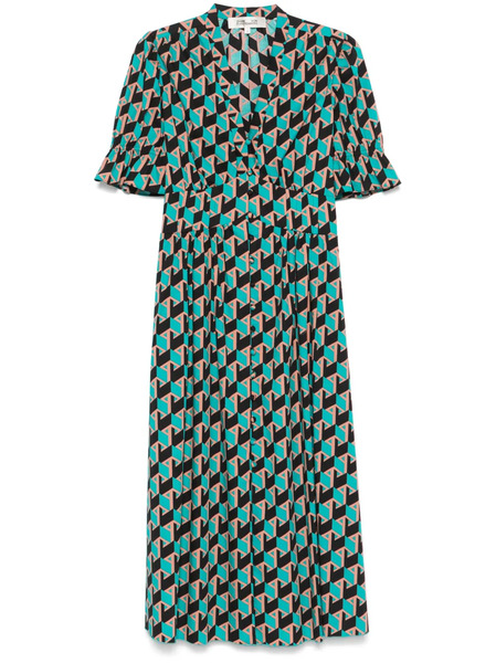  Dvf Diane Von Furstenberg Erica Midi Dress - Green 