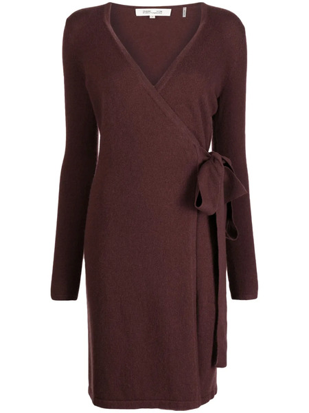  Dvf Diane Von Furstenberg Linda Wrap V-neck Minidress - Brown 
