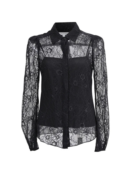  Dvf Diane Von Furstenberg Mariah Lace Shirt - Black 