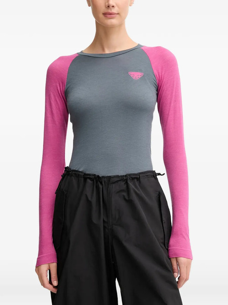  Dynafit Tour Light Merino Raglan Logo Ski Top - Grey 
