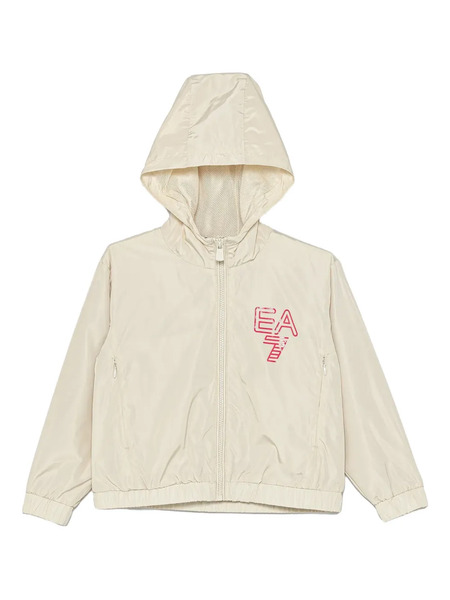  Ea7 Emporio Armani Logo Hooded Jacket - Neutrals 