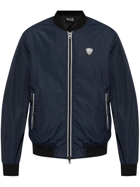  Ea7 Emporio Armani Logo-patch Bomber Jacket - Blue 