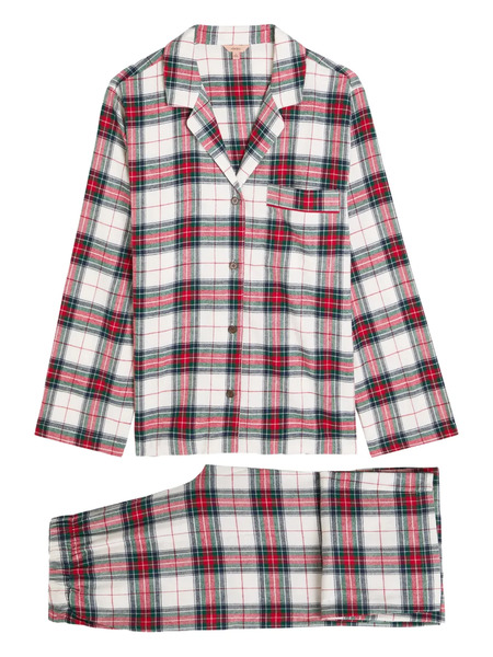  Eberjey Plaid Pocket Pajamas - White 