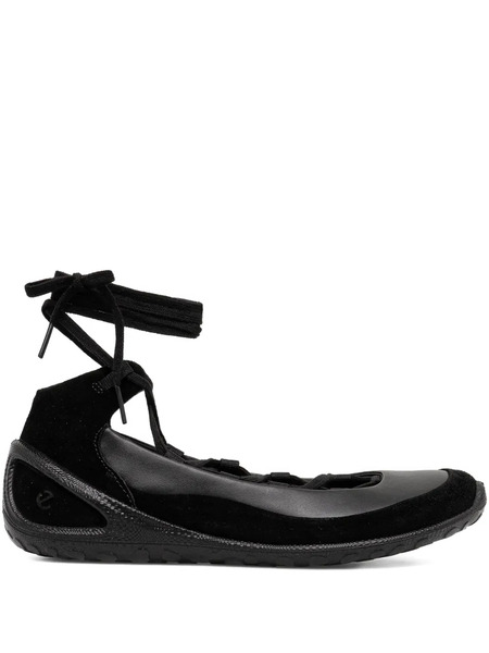  Ecco Biom Lite Lace-up Ballet Flats - Black 
