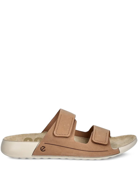  Ecco Cozmo Double-strap Leather Slides - Brown 