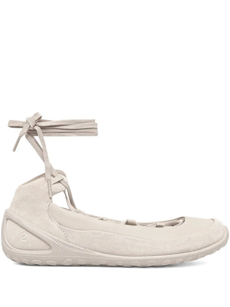  Ecco Lace-up Ballet Flats - Grey 