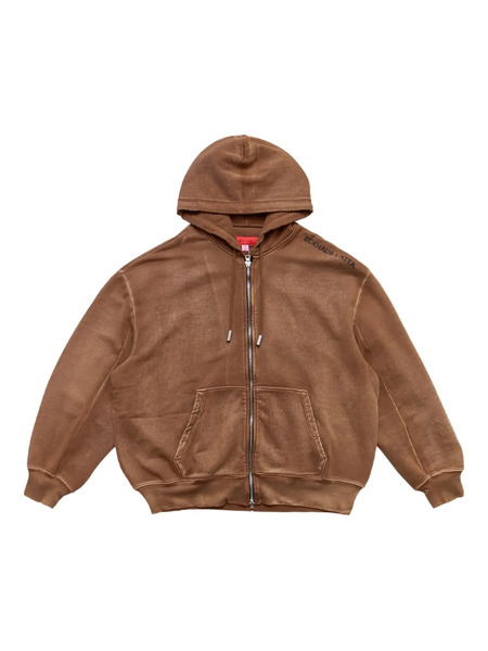  Eckhaus Latta Bison Zip-front Hoodie - Brown 
