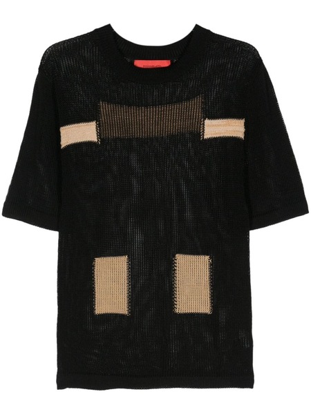  Eckhaus Latta Open-knit Colour-block Jumper - Black 