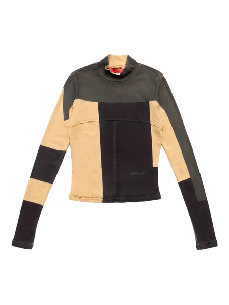  Eckhaus Latta Redacted Lapped Baby Turtleneck Top - Brown 