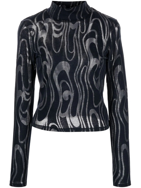  Eckhaus Latta Shrunk Turtleneck Long-sleeve Top - Blue 