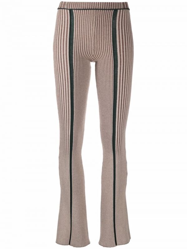  Eckhaus Latta Striped Flared Leggings - Neutrals 