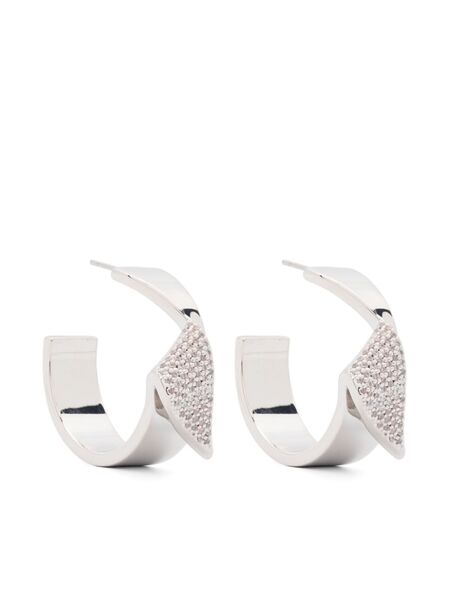  Eddie Borgo Pavé Folded Hoops Earrings - Silver 