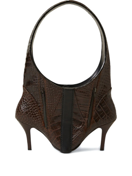  Eden Tan Bootbag Croc-embossed Leather Tote Bag - Brown 
