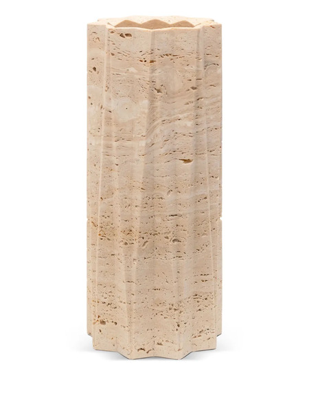  Editions Milano Fold Fluted Stone Vase (25cm) - Neutrals 