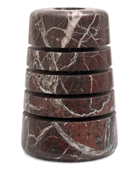  Editions Milano Medium Atlantico Stacked Marbled Vase (24.7cm X 36cm) - Red 