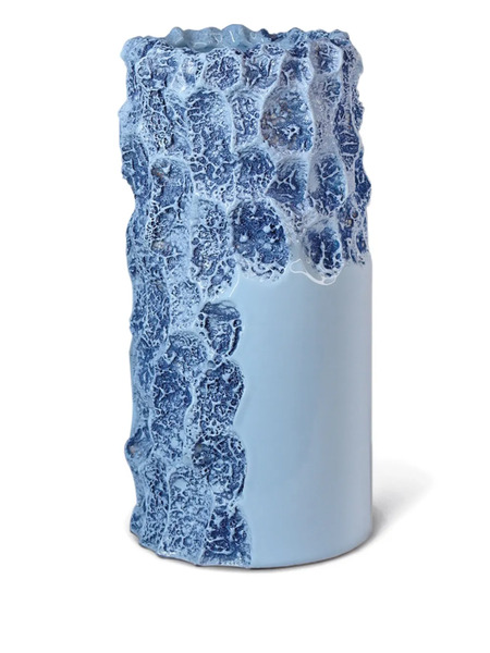  Editions Milano Oxymoron Textured Ceramic Vase (15cm X 29cm) - Blue 