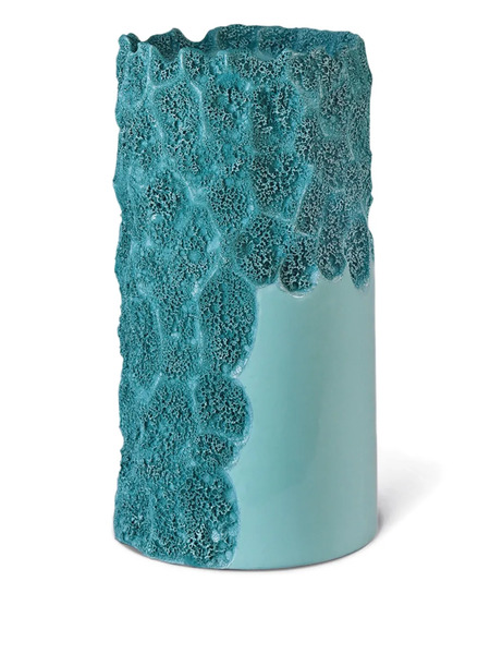  Editions Milano Oxymoron Textured Ceramic Vase (15cm X 29cm) - Green 