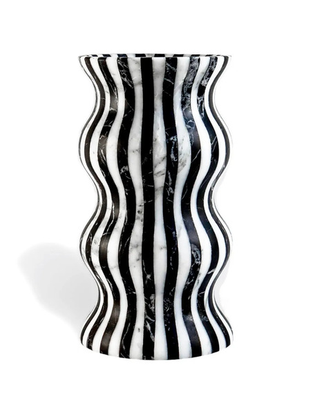  Editions Milano Versilla Striped Marble Vase - Black 