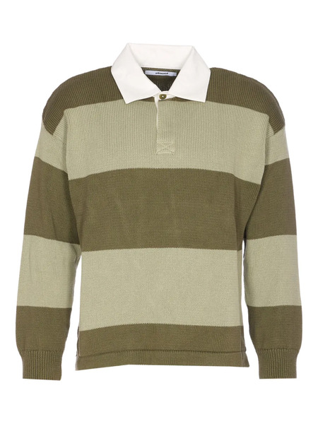  Edmmond Studios Striped Buttoned Polo Shirt - Green 