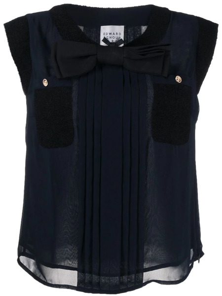  Edward Achour Paris Bow-detail Top - Blue 