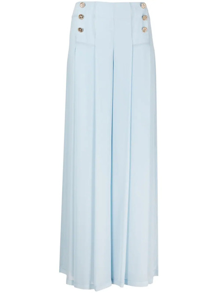  Edward Achour Paris Button-detailed Wide Leg Trousers - Blue 