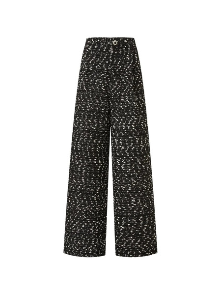  Edward Achour Paris Patterned Wide-leg Trousers - Black 