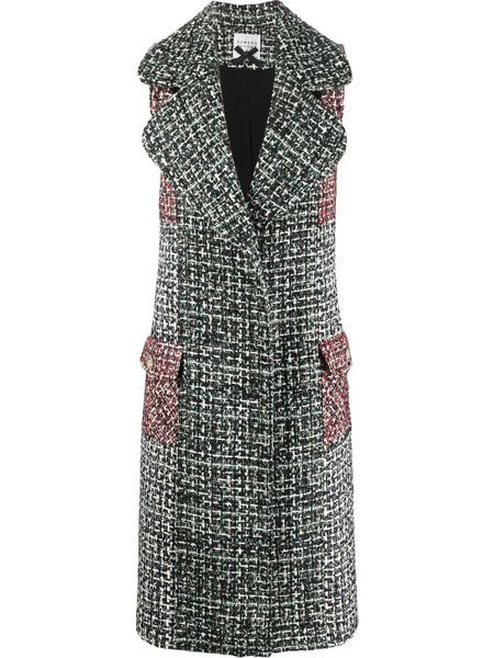  Edward Achour Paris Sleeveless Tweed Coat - Black 