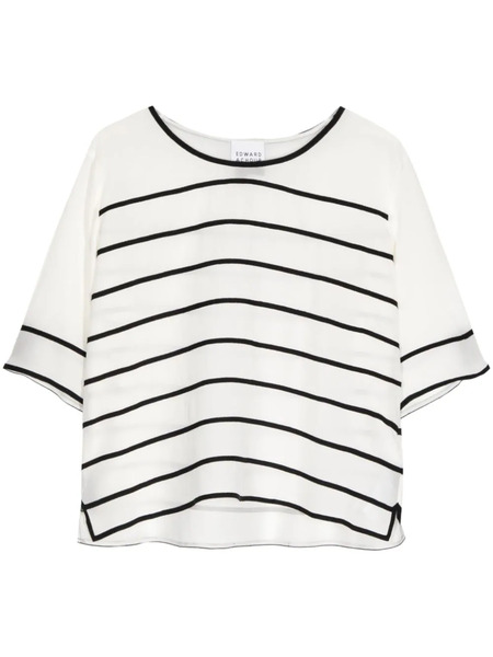  Edward Achour Paris Striped Silk T-shirt - White 
