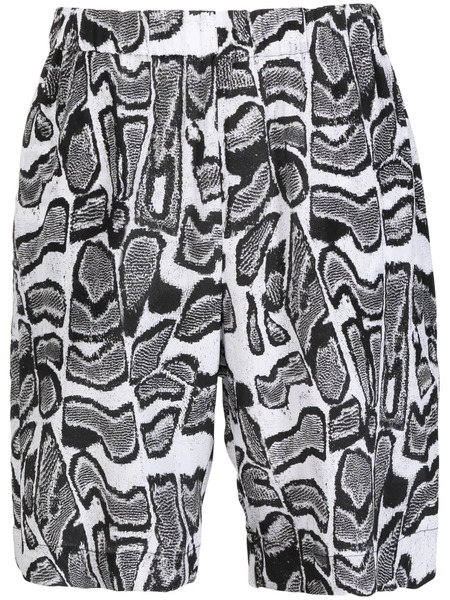  Edward Crutchley Abstract-pattern Silk Shorts - White 