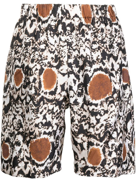  Edward Crutchley Silk Abstract-pattern Shorts - White 