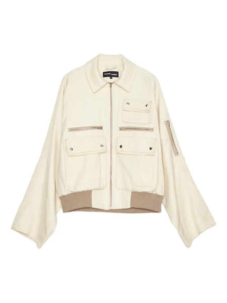  Edward Cuming Cotton Bomber Jacket - White 