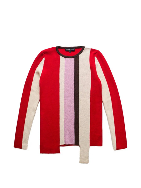  Edward Cuming Intarsia Striped Top - Red 