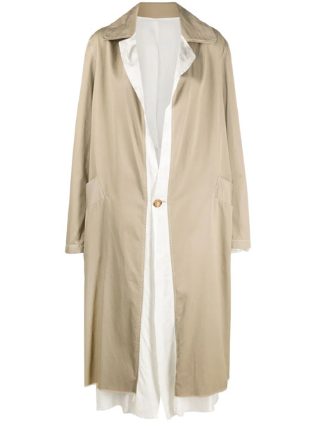  Edward Cuming Layered Single-breasted Coat - Neutrals 
