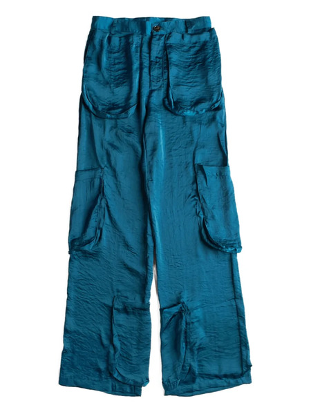  Edward Cuming Wide-leg Cargo Trousers - Blue 